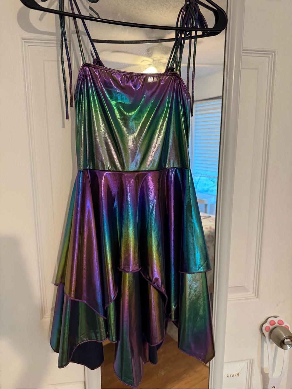 Dolls Kill Iridescent Purple Blue Green Mini Dress - Picture 5 of 5